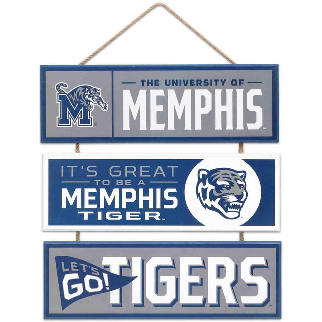 University of Memphis Tigers Linked Wood Wall Decor