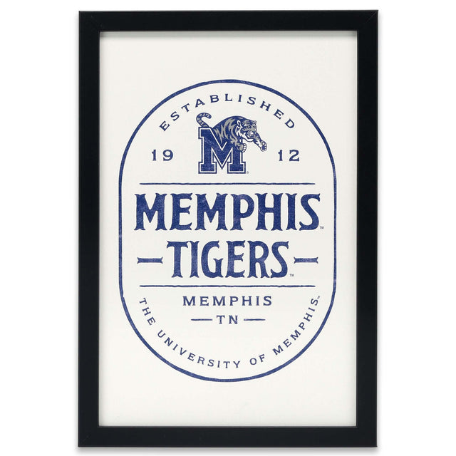 University of Memphis Badge Framed Wood Wall Decor