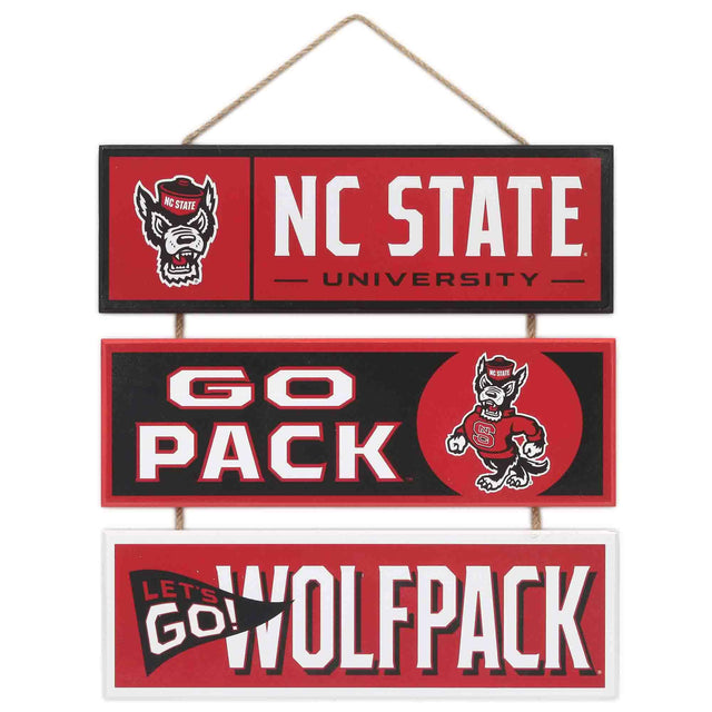 North Carolina State University Wolfpack Linked Wood Wall Decor