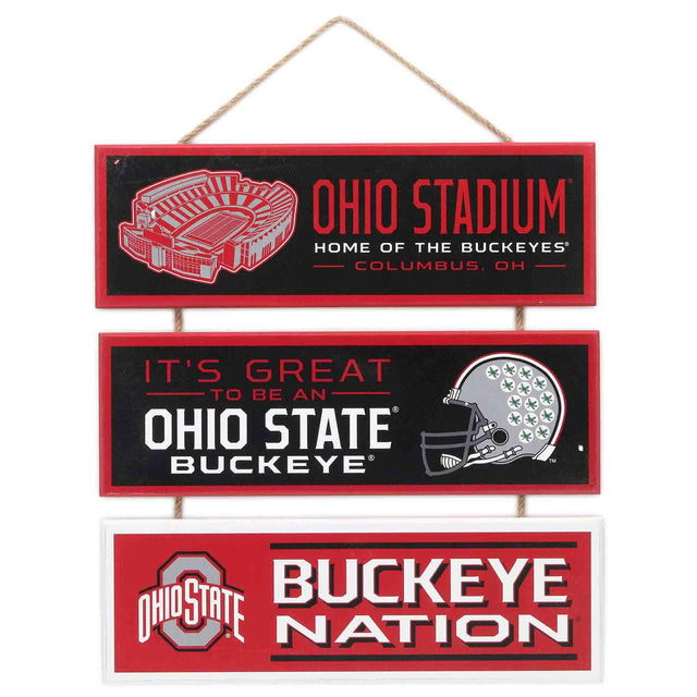 The Ohio State University Buckeyes Linked Wood Wall Decor