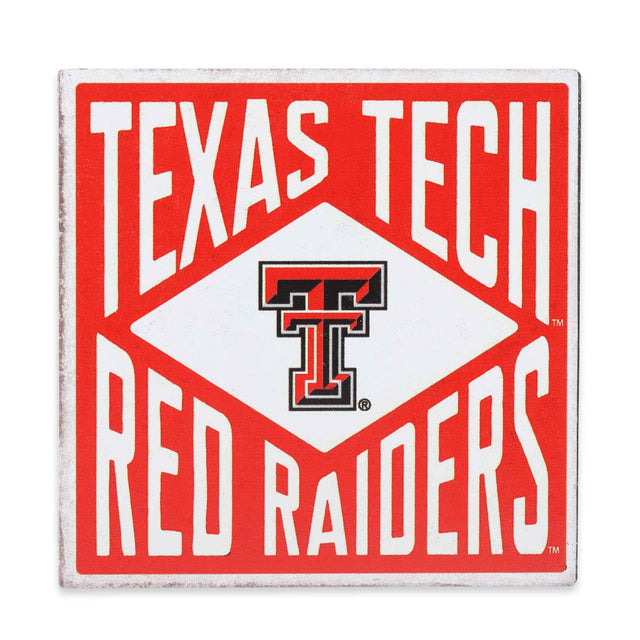 Imán de metal vintage de los Red Raiders de la Universidad Tecnológica de Texas