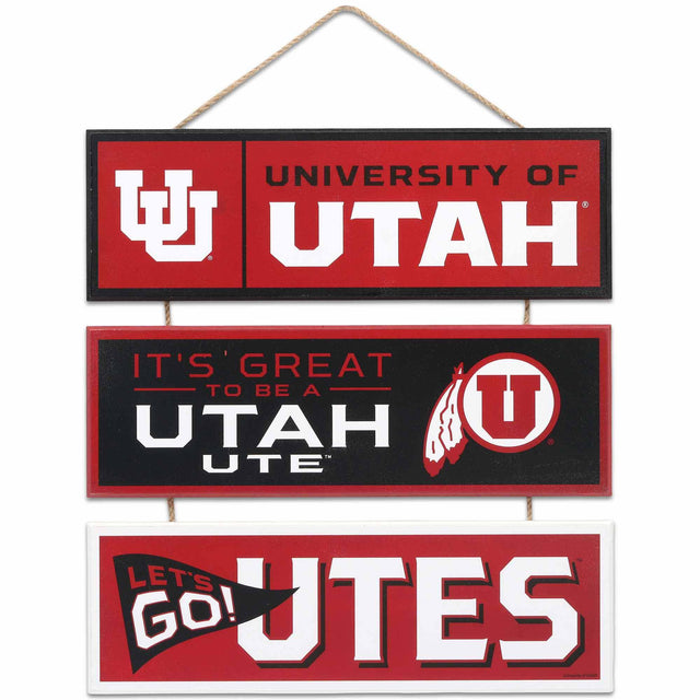 University of Utah Utes Linked Wood Wall Decor