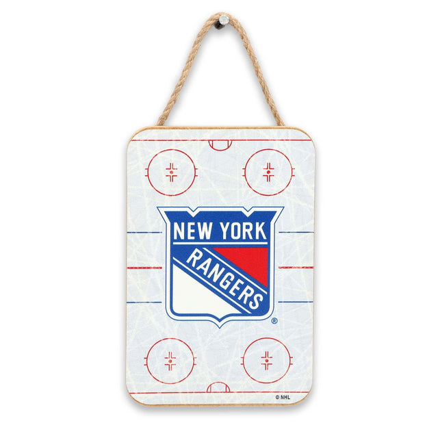 Decoración de pared de madera para colgar en la pista de patinaje de los New York Rangers de la Liga Nacional de Hockey (NHL)