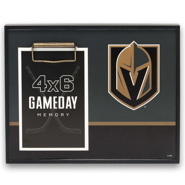 Marco de fotos con el logotipo del equipo Vegas Golden Knights de la Liga Nacional de Hockey (NHL)