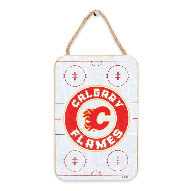 Decoración de pared de madera para colgar en la pista de patinaje de los Calgary Flames de la Liga Nacional de Hockey NHL