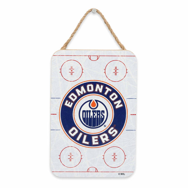 Decoración de pared de madera para colgar en la pista de patinaje de los Edmonton Oilers de la Liga Nacional de Hockey NHL