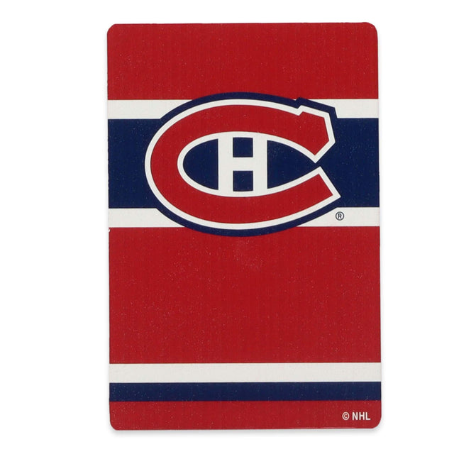 National Hockey League NHL Montreal Canadiens Logo Striped Wood Magnet