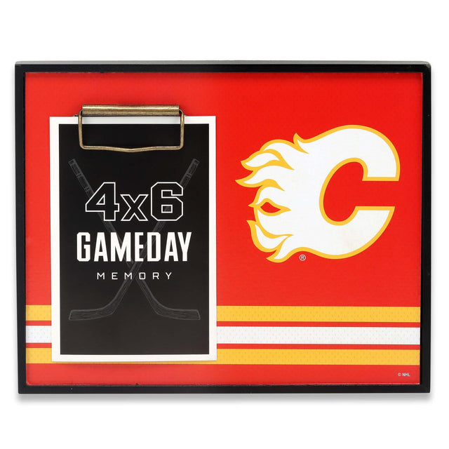 Marco de fotos con el logotipo del equipo Calgary Flames de la Liga Nacional de Hockey (NHL)