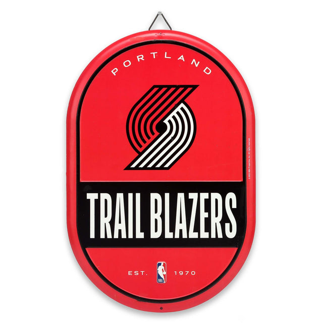 Portland Trail Blazers Team Spirit Oval Metal Sign