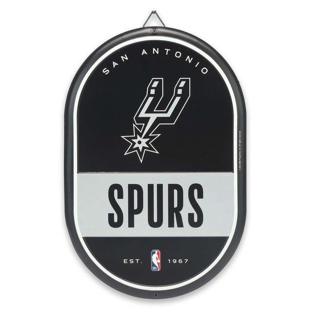 San Antonio Spurs Team Spirit Oval Metal Sign