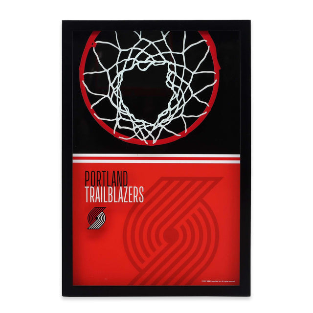 Portland Trail Blazers Basketball Hoop Color Block Printed Glass Wall Decor