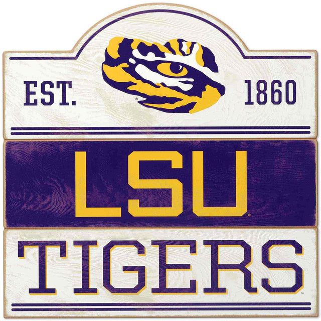 Louisiana State University Bump Planked Wood Wall Decor