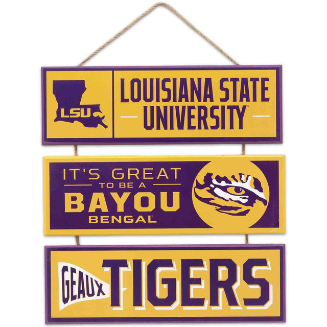 Louisiana State University Tigers Linked Wood Wall Decor