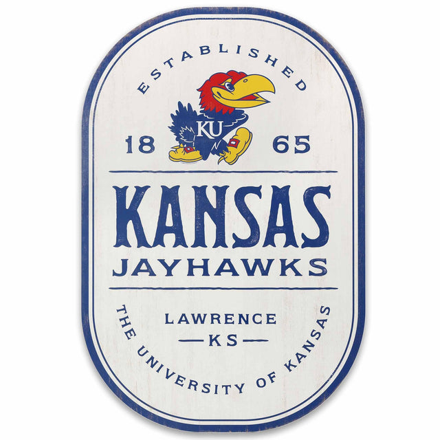 University of Kansas Jayhawks Oval Badge Wood Wall Decor