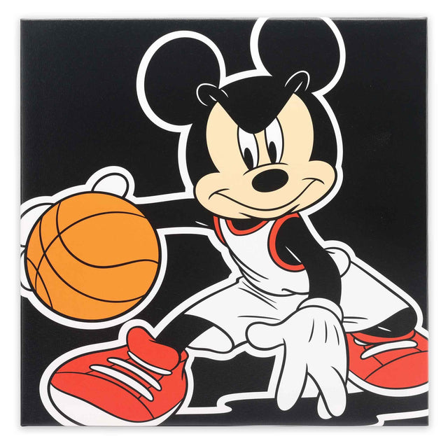 Decoración de pared en lienzo con Mickey Mouse jugando al baloncesto de Disney