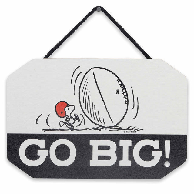 Peanuts Go Big Woodstock Kicking Football Hanging Wood Wall Decor