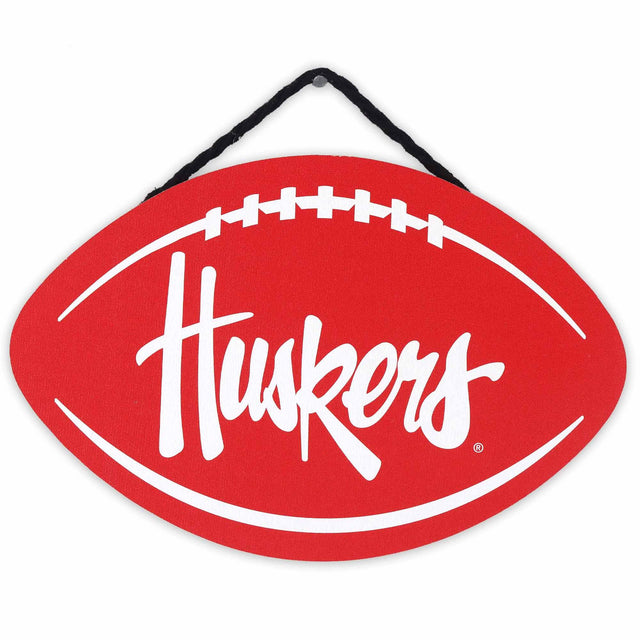 Collegiate Licensing Company 内布拉斯加大学 Huskers 橄榄球队悬挂式木质墙饰