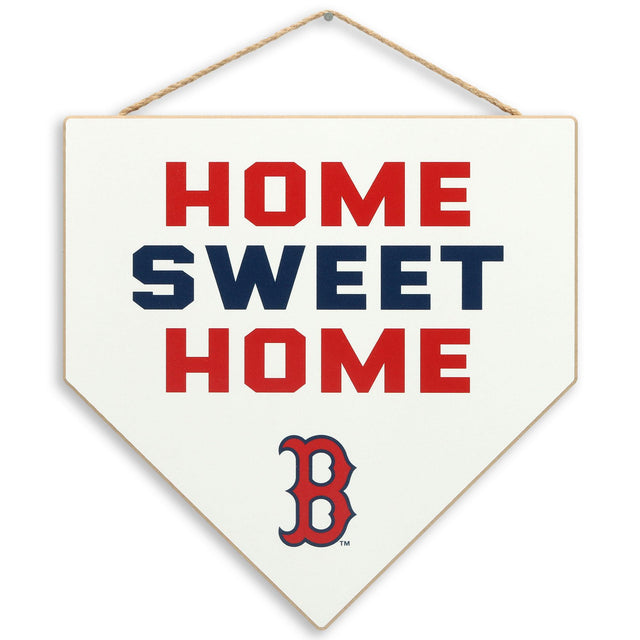 Boston Red Sox Home Sweet Home Plate Hanging Wood Wall Decor for Man Cave, Office, or Game Room