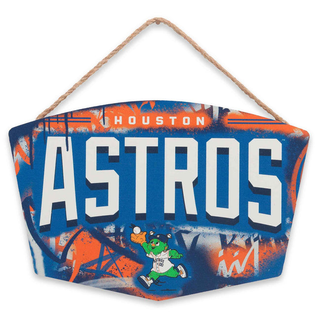 Houston Astros Graffiti Hanging Wood