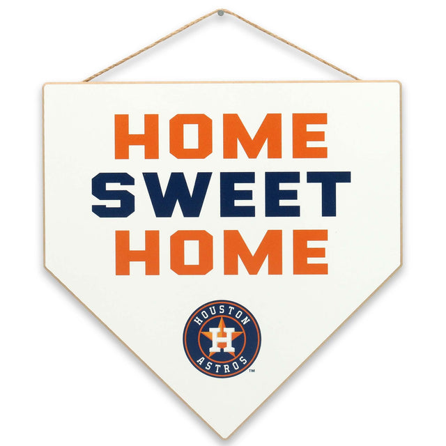 Houston Astros Home Sweet Home Plate Hanging Wood Wall Decor for Man Cave, Office, or Game Room