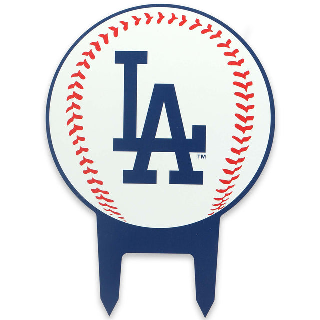 Estaca de metal con el logotipo de los Dodgers de Los Ángeles para jardín delantero, jardín o patio trasero