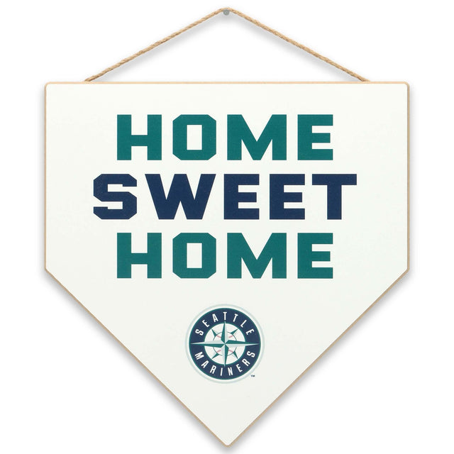 Seattle Mariners Home Sweet Home Plate Hanging Wood Wall Decor for Man Cave, Office, or Game Room