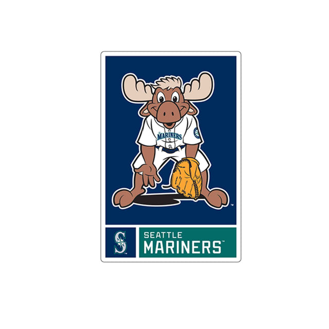 Mariner Moose Mascot Wood Magnet