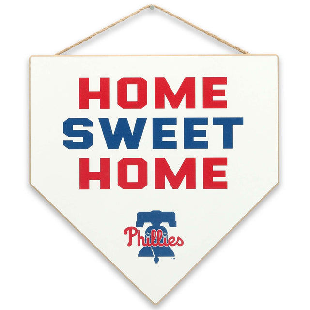 Philadelphia Phillies Home Sweet Home Plate Hanging Wood Wall Decor for Man Cave, Office, or Game Room