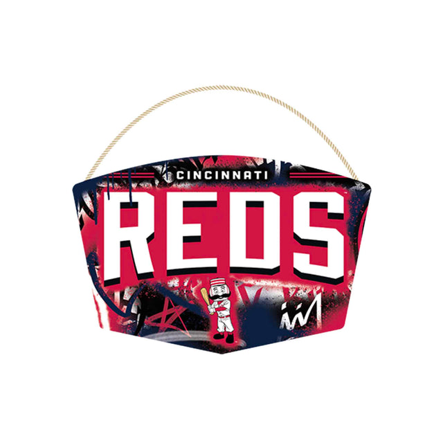 Cincinnati Reds Graffiti Hanging Wood