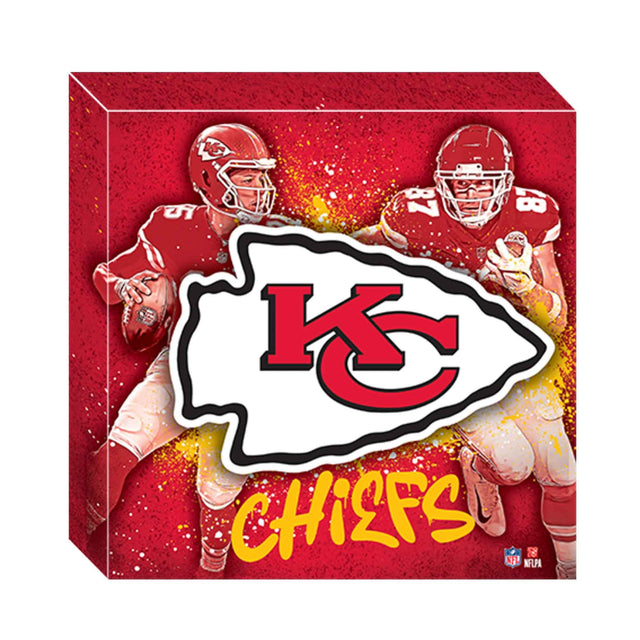 Decoración de pared en lienzo con salpicaduras pictóricas de Patrick Mahomes y Travis Kelce de los Kansas City Chiefs de la NFL