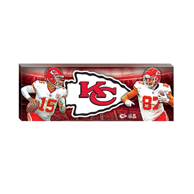 Decoración de pared en lienzo con luces del estadio de los Kansas City Chiefs de la NFL, Patrick Mahomes y Travis Kelce