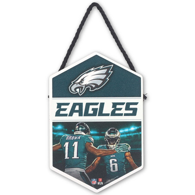 Luces colgantes de madera para pared con los Philadelphia Eagles de AJ Brown y DeVonta Smith Stadium