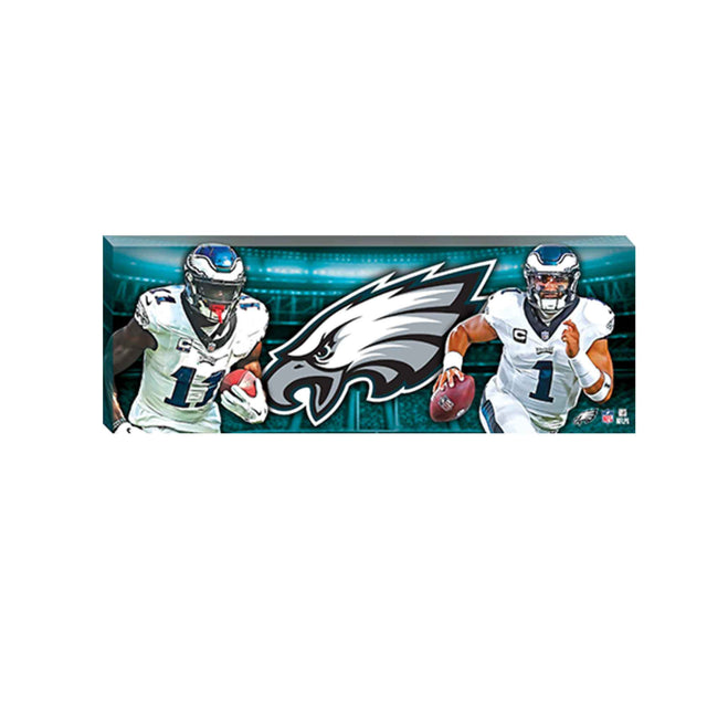 Decoración de pared en lienzo con luces del estadio de la NFL Philadelphia Eagles AJ Brown y Jalen Hurts