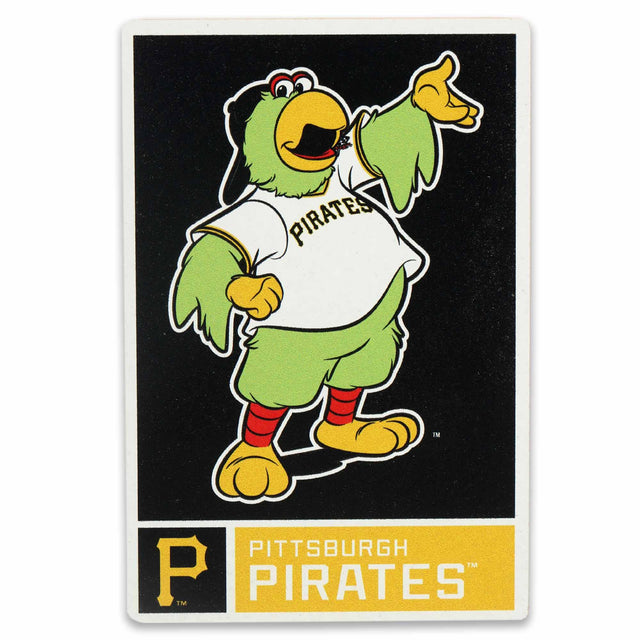 Pirate Parrot Mascot Wood Magnet