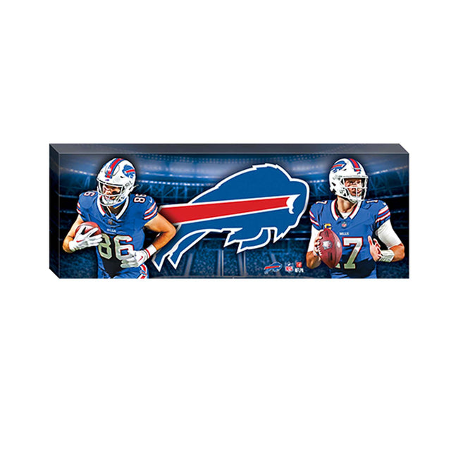 Decoración de pared en lienzo con luces del estadio de la NFL Buffalo Bills de Dalton Kincaid y Josh Allen