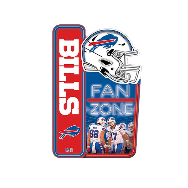 Letrero de metal de la zona de aficionados de los Buffalo Bills de la NFL