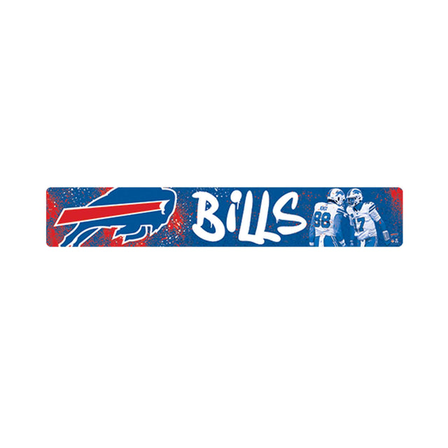 Letrero de metal con grafiti urbano de los Buffalo Bills de la NFL