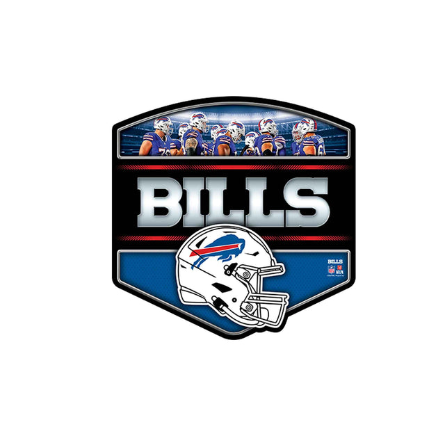 Letrero de metal con el equipo de la NFL Buffalo Bills en el que se muestra la jugada de nocaut