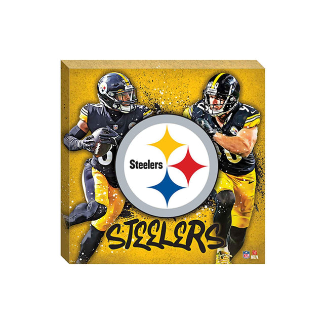 NFL Pittsburgh Steelers George Pickens & T.J. Watt Painterly Splash Canvas Wall Decor