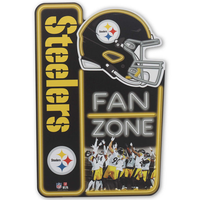 Letrero de metal de la zona de aficionados de los Pittsburgh Steelers de la NFL