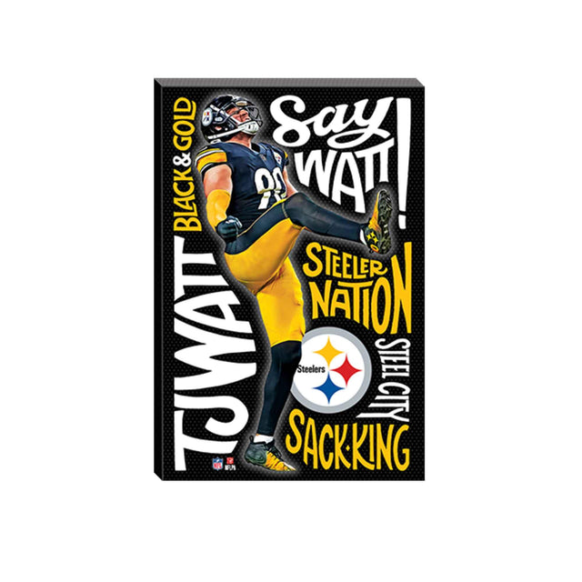 Decoración de pared en lienzo con las palabras ganadoras de TJ Watt, Pittsburgh Steelers, NFL