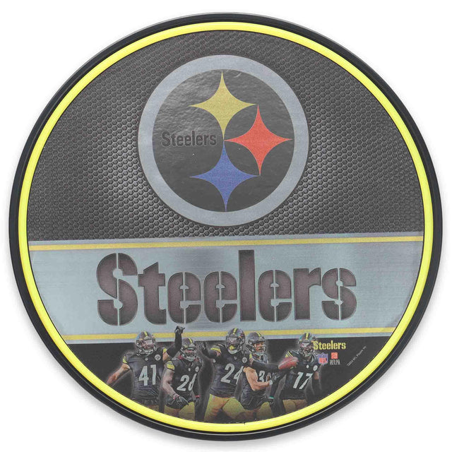 Pittsburgh Steelers Logo & Team Celebration Round LED Sign