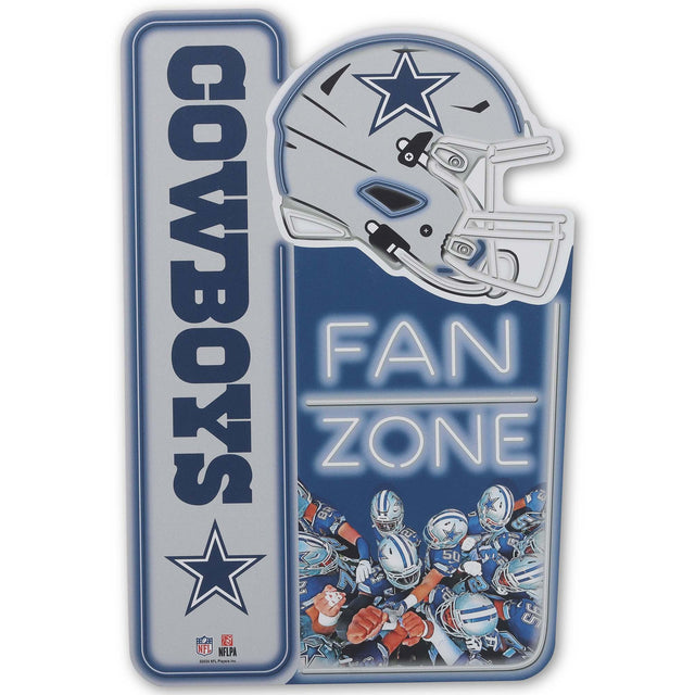 Letrero de metal de la zona de aficionados de los Dallas Cowboys de la NFL