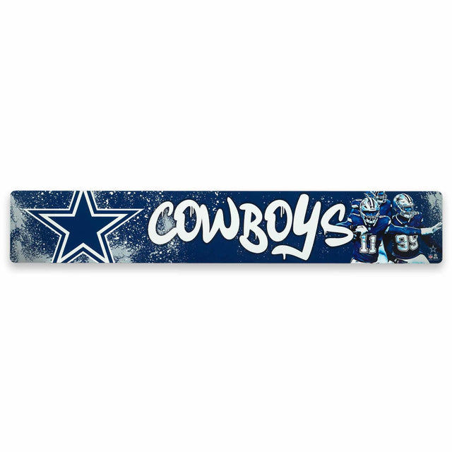 Letrero de metal con grafiti urbano de los Dallas Cowboys de la NFL