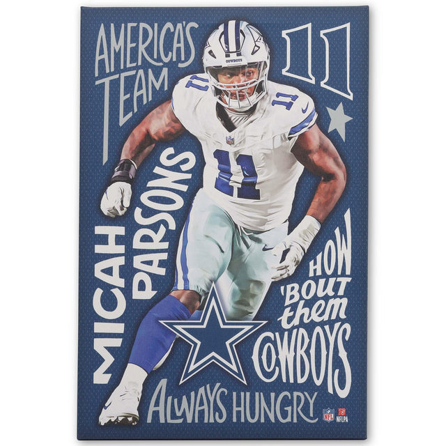 Decoración de pared en lienzo con las palabras ganadoras de Micah Parsons, de los Dallas Cowboys de la NFL