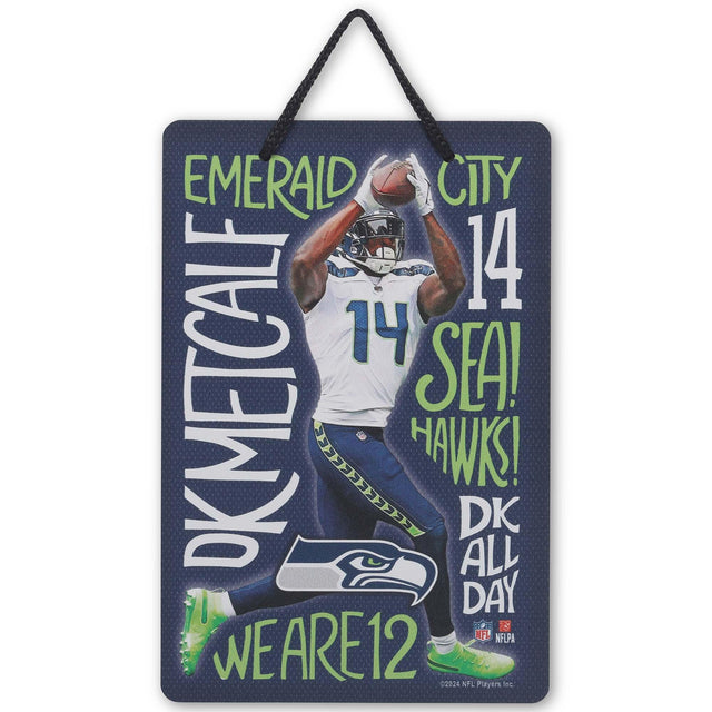 Seattle Seahawks DK Metcalf Winning Words Hanging Metal Sign