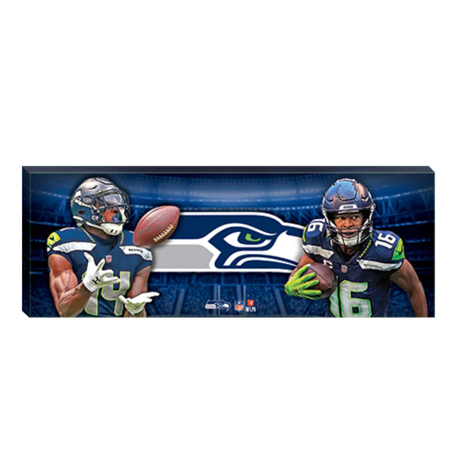 Decoración de pared en lienzo con luces del estadio de la NFL Seattle Seahawks DK Metcalf y Tyler Lockett