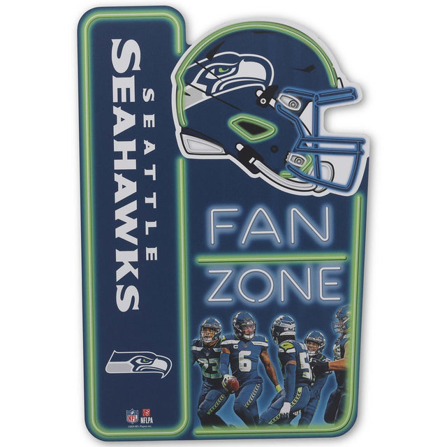 Letrero de metal de la zona de aficionados de los Seattle Seahawks de la NFL