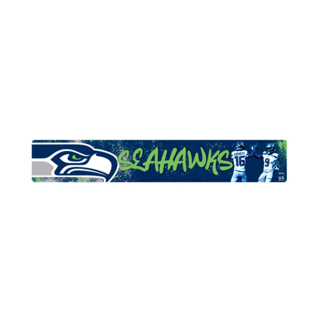 Letrero de metal con grafiti urbano de los Seattle Seahawks de la NFL