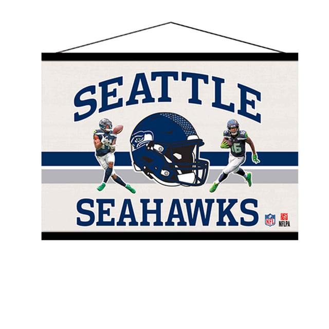 NFL Seattle Seahawks Logo Stripe Banner Hanging Canvas Wall Decor